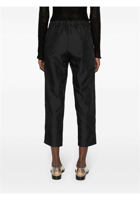 Pantaloni crop con vita elasticizzata in nero - donna COMME DES GARCONS COMME DES GARCONS | RMP0091